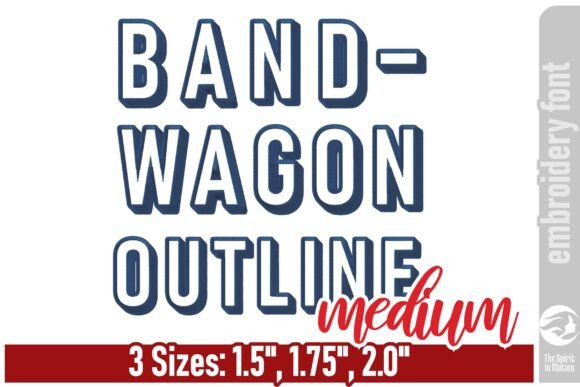 Bandwagon Outline Embroidery Font - M