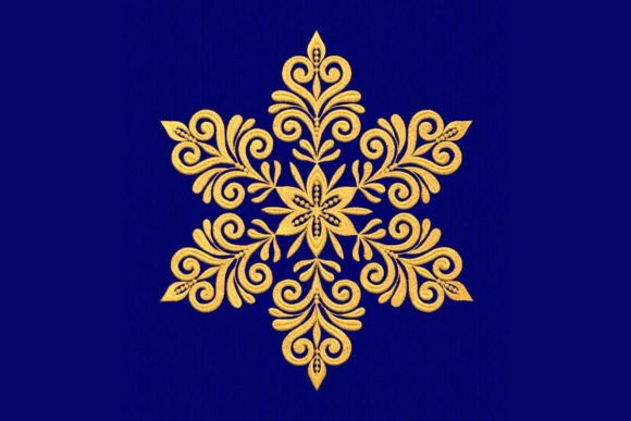 Gold Snowflake: A Timeless Holiday Embroidery Gem