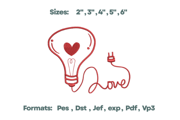 Light Bulb Love Connection Embroidery