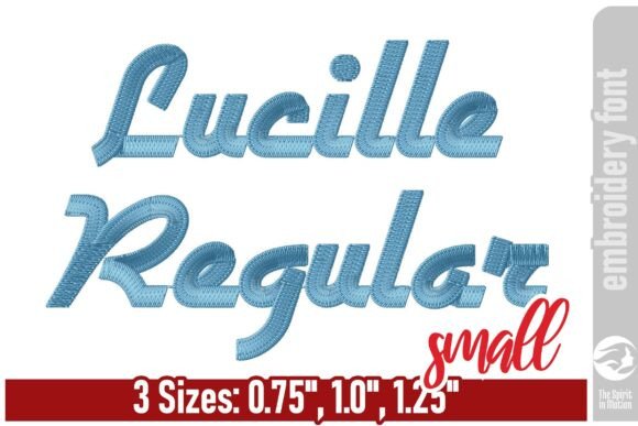 Lucille Regular Embroidery Font - Small
