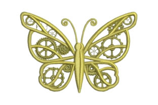 Mechanical Butterfly Embroidery Design