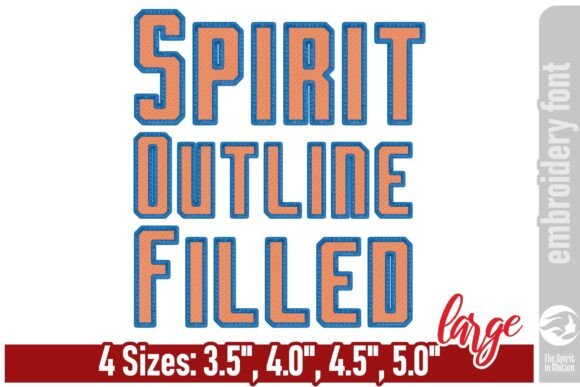 Spirit Filled Sports Embroidery Font - L