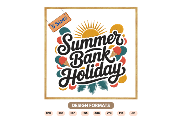 Summer Bank Holiday Embroidery Design
